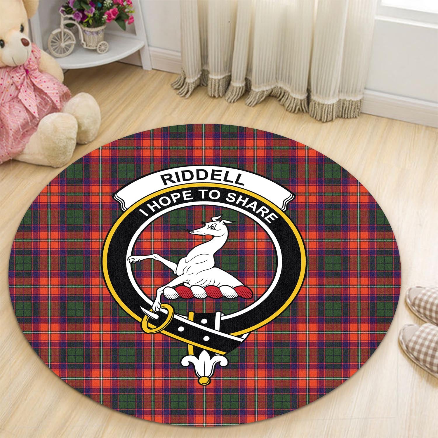 Whitefoord Modern Tartan Crest Round Rug