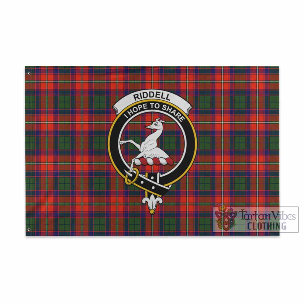 Tartan Vibes Clothing Riddell Tartan House Flag with Family Crest
