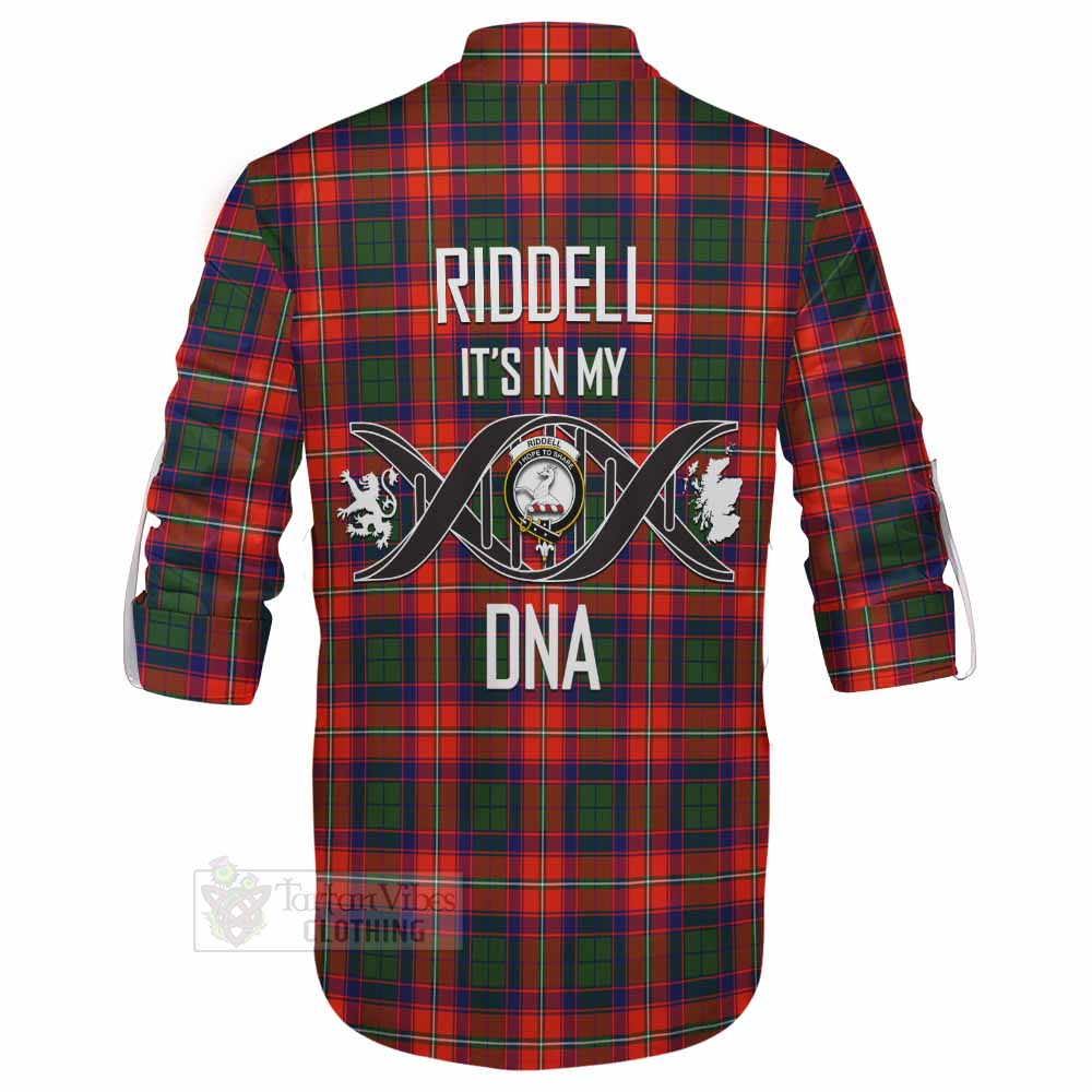 Tartan Vibes Clothing Riddell Tartan Ghillie Kilt Shirt with Family Crest DNA In Me Style