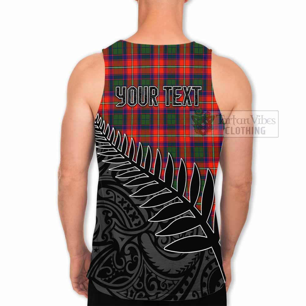 Tartan Vibes Clothing Riddell Crest Tartan Men's Tank Top with New Zealand Silver Fern Half Style