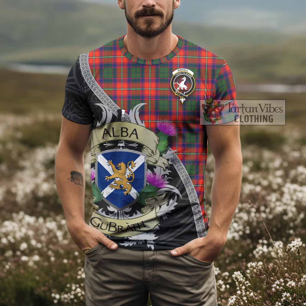 Tartan Vibes Clothing Riddell Tartan Family Crest T-Shirt Lion Rampant Royal Thistle Shield Celtic Inspired