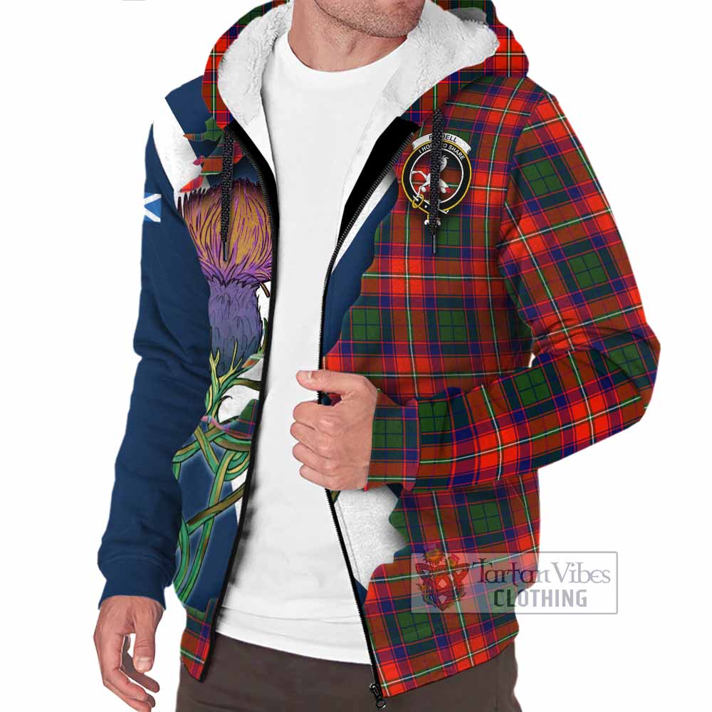 Tartan Vibes Clothing Riddell Tartan Family Crest Sherpa Hoodie Scottish Thistle Celtic Inspired