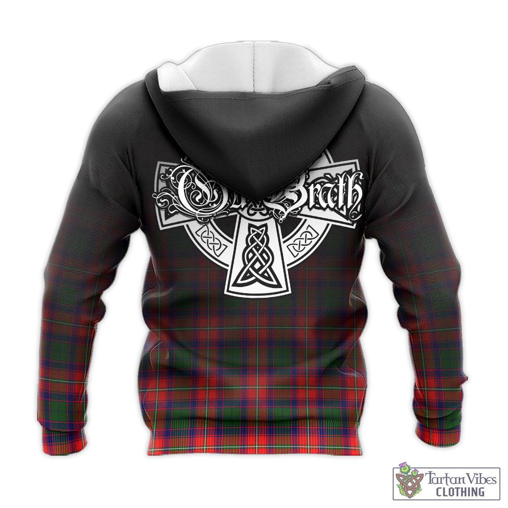 Tartan Vibes Clothing Riddell Tartan Knitted Hoodie Featuring Alba Gu Brath Family Crest Celtic Inspired