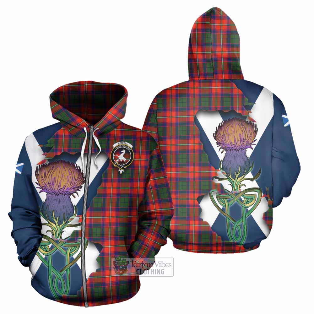 Tartan Vibes Clothing Riddell Tartan Family Crest Hoodie Scottish Thistle Celtic Inspired