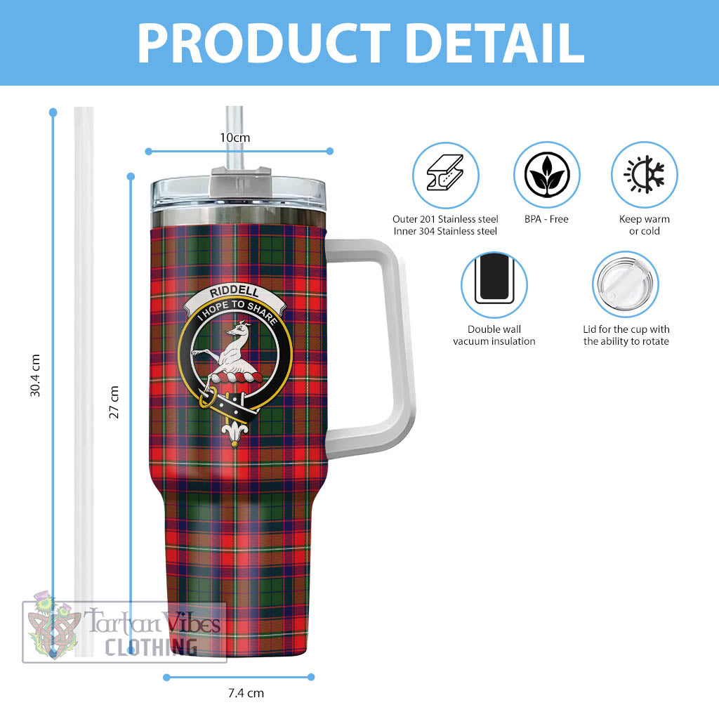 Tartan Vibes Clothing Riddell Tartan and Family Crest Tumbler with Handle