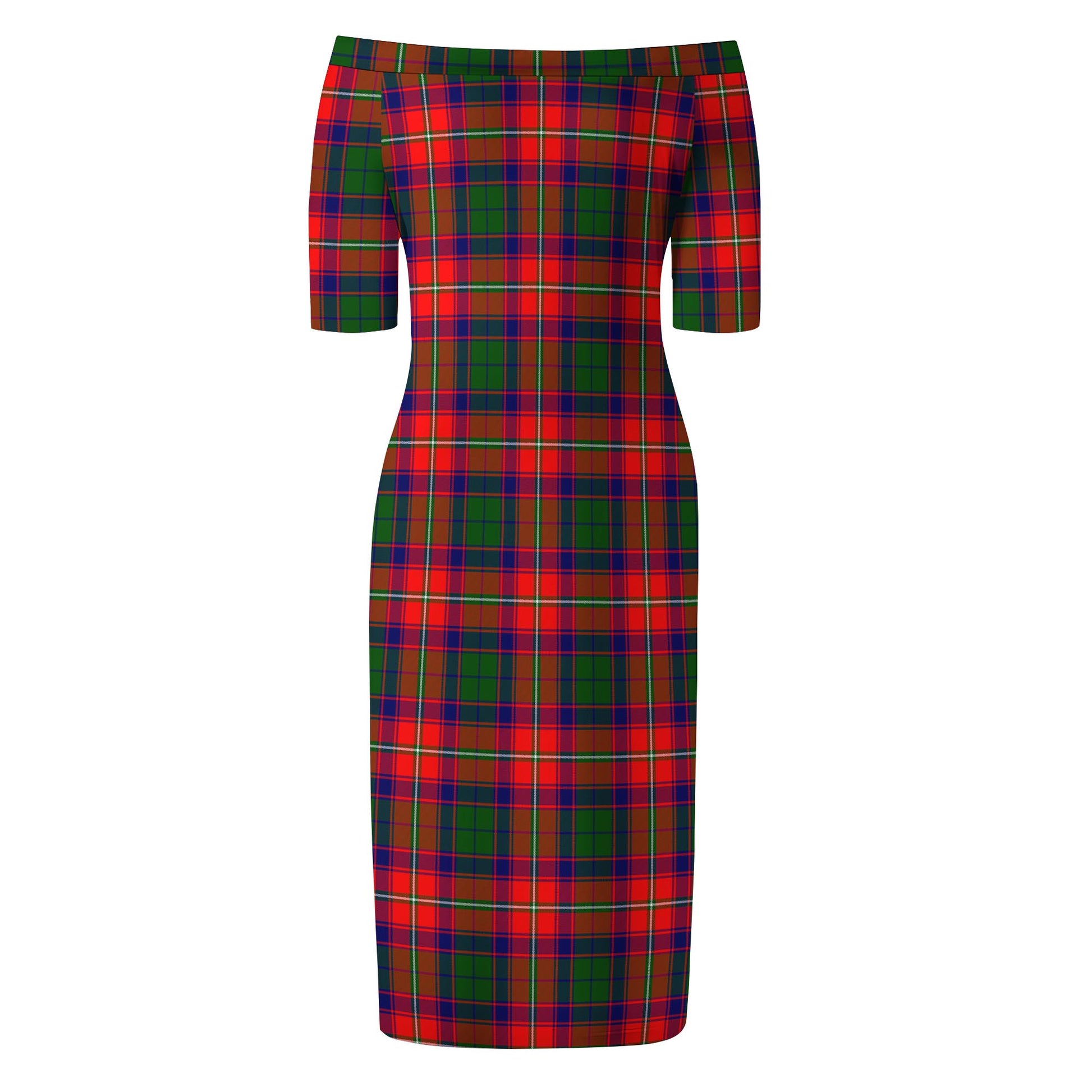 Riddell Tartan Off Shoulder Lady Dress - Tartanvibesclothing