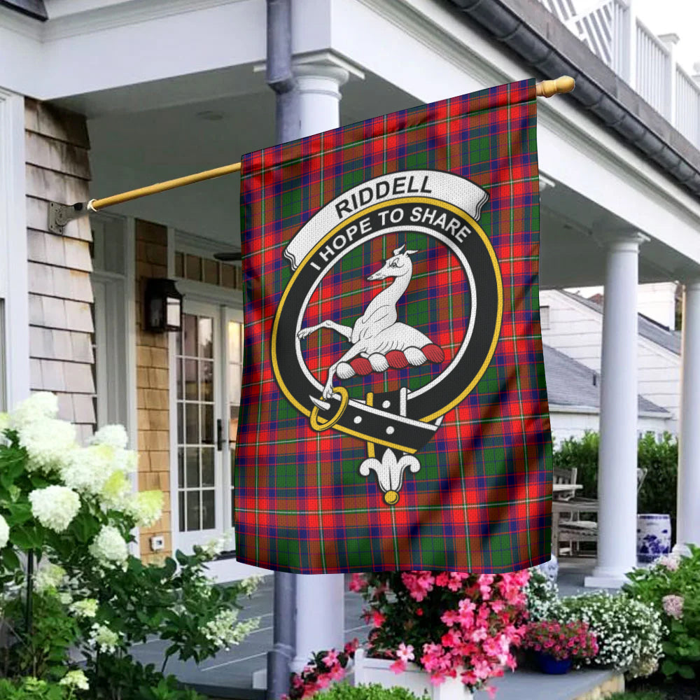 Riddell Tartan Flag with Family Crest - Tartan Vibes Clothing