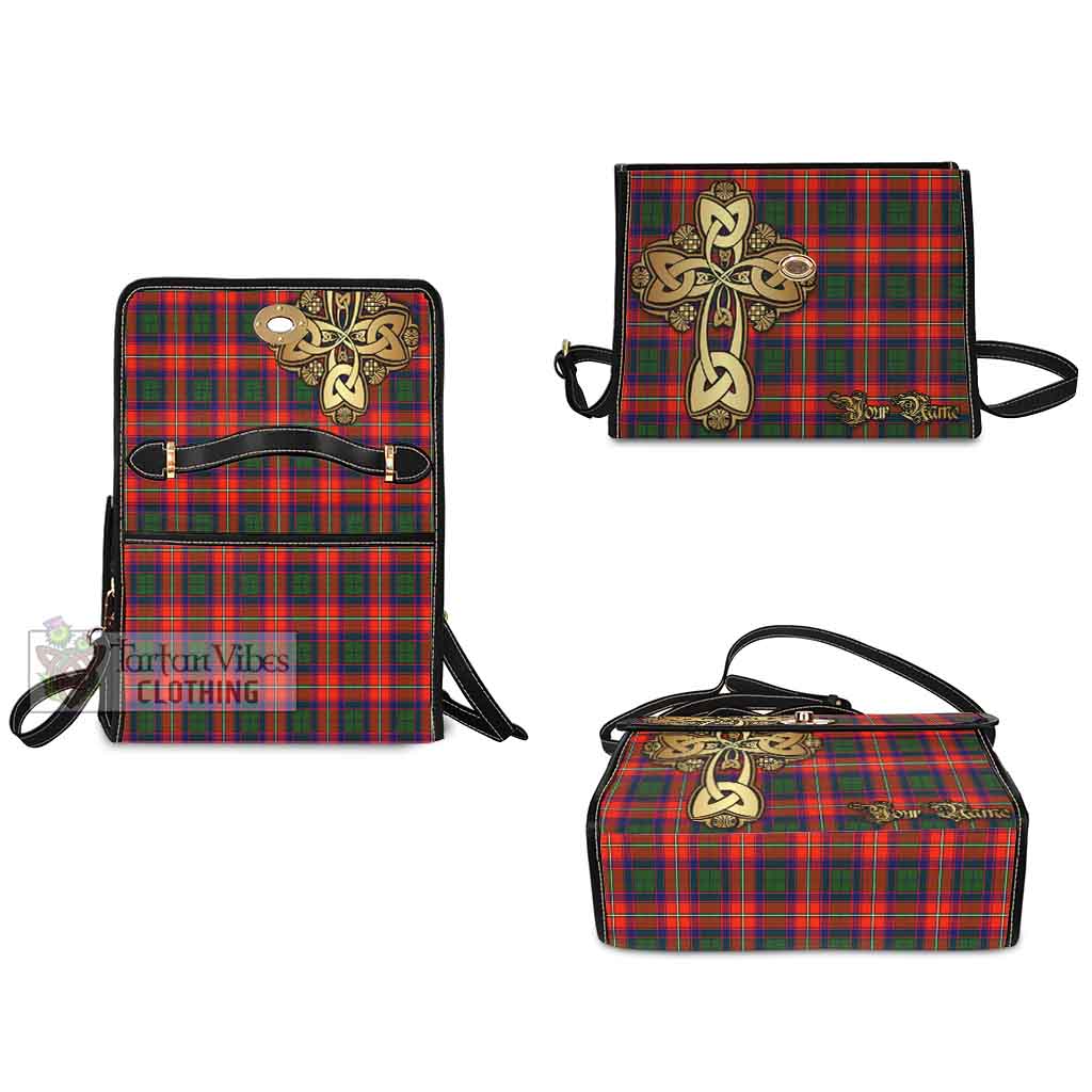 Tartan Vibes Clothing Riddell Tartan Waterproof Canvas Bag Golden Thistle Celtic Cross Style