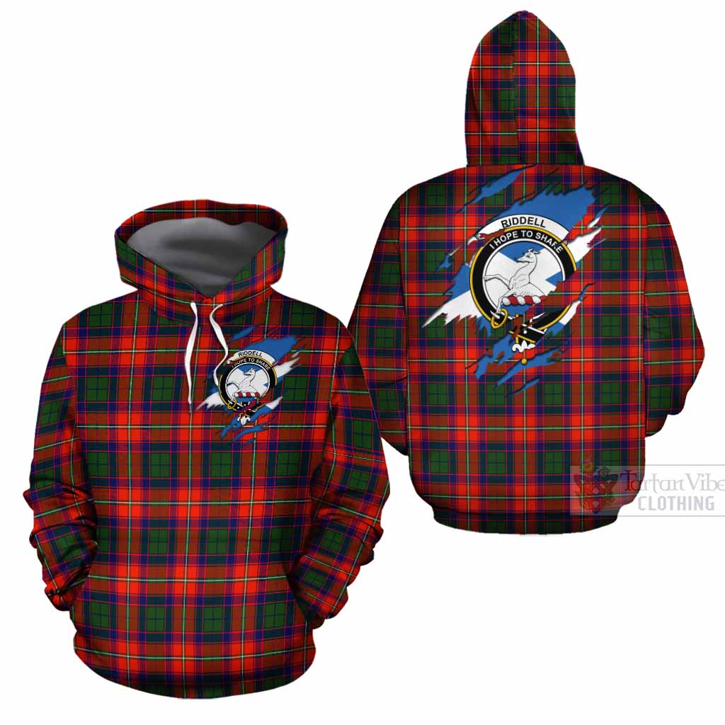 Riddell Clan Crest In Me Tartan Cotton Hoodie Scotland Flag Style