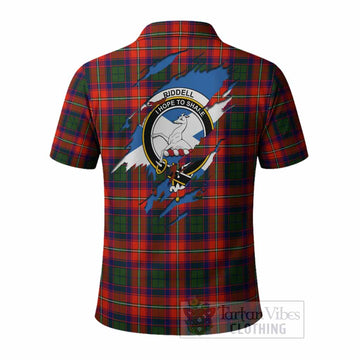 Riddell Clan Crest In Me Tartan Polo Shirt Scotland Flag Style