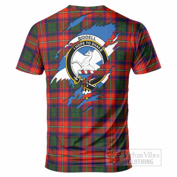 Riddell Clan Crest In Me Tartan T-Shirt Scotland Flag Style