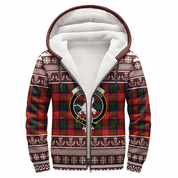 Riddell Clan Tartan Christmas Fleece Hoodie with Family Crest - Tartan Vibes Clothing