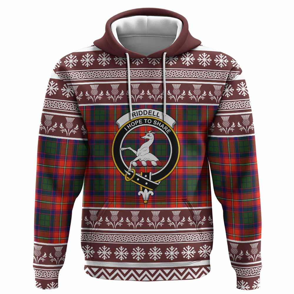 Riddell Clan Tartan Christmas Hoodie with Family Crest - Tartan Vibes Clothing