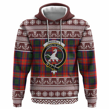 Riddell Clan Tartan Christmas Hoodie with Family Crest - Tartan Vibes Clothing