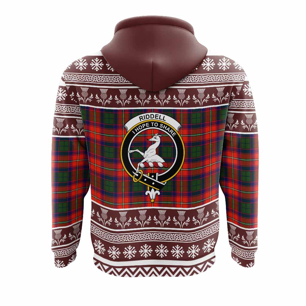 Riddell Clan Tartan Christmas Hoodie with Family Crest - Tartan Vibes Clothing