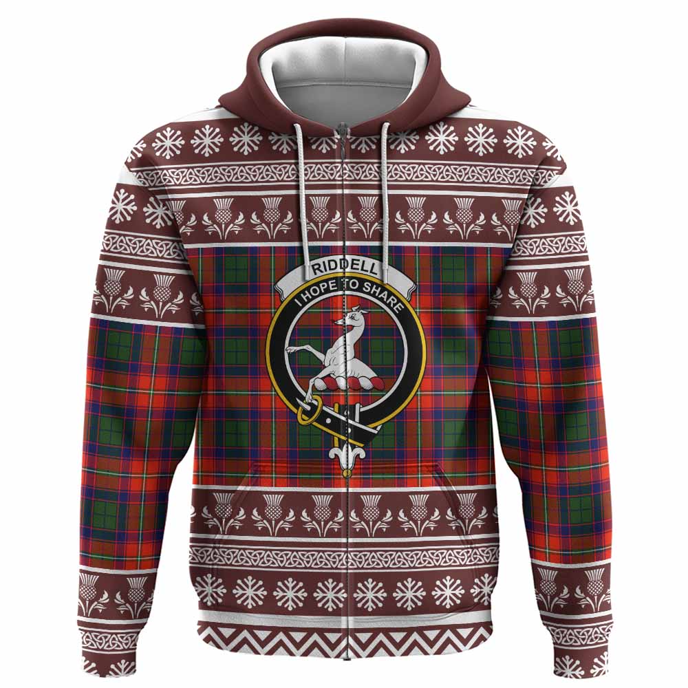Riddell Clan Tartan Christmas Hoodie with Family Crest - Tartan Vibes Clothing