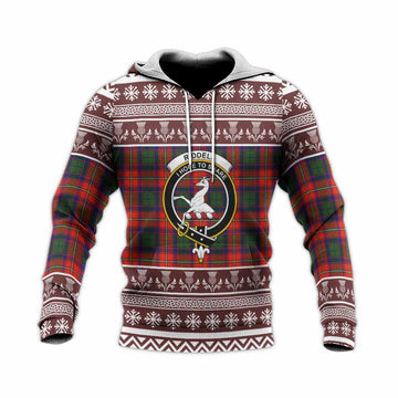 Riddell Clan Tartan Christmas Knitted Hoodie with Family Crest - Tartan Vibes Clothing