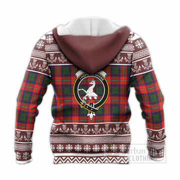 Riddell Clan Tartan Christmas Knitted Hoodie with Family Crest - Tartan Vibes Clothing