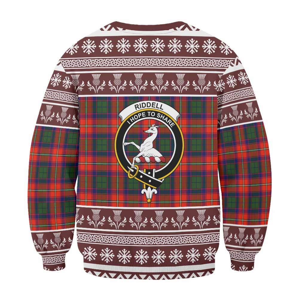 Riddell Clan Tartan Christmas Sweatshirt with Family Crest - Tartan Vibes Clothing