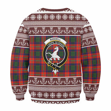 Riddell Clan Tartan Christmas Sweatshirt with Family Crest - Tartan Vibes Clothing