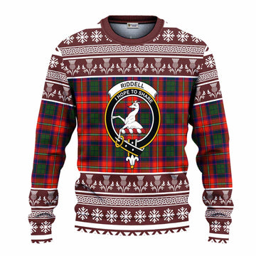Riddell Clan Tartan Christmas Ugly Sweater with Family Crest - Tartan Vibes Clothing