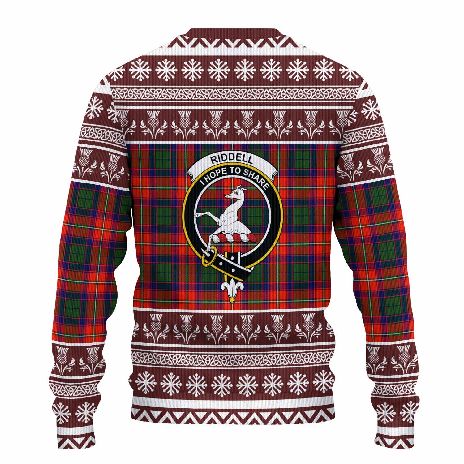 Riddell Clan Tartan Christmas Ugly Sweater with Family Crest - Tartan Vibes Clothing