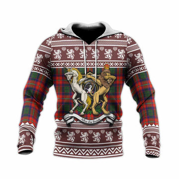 Riddell Clan Tartan Crest Christmas Knitted Hoodie Coat of Arms Funny Style - Tartan Vibes Clothing