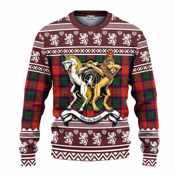 Riddell Clan Tartan Crest Christmas Ugly Sweater Coat of Arms Funny Style - Tartan Vibes Clothing