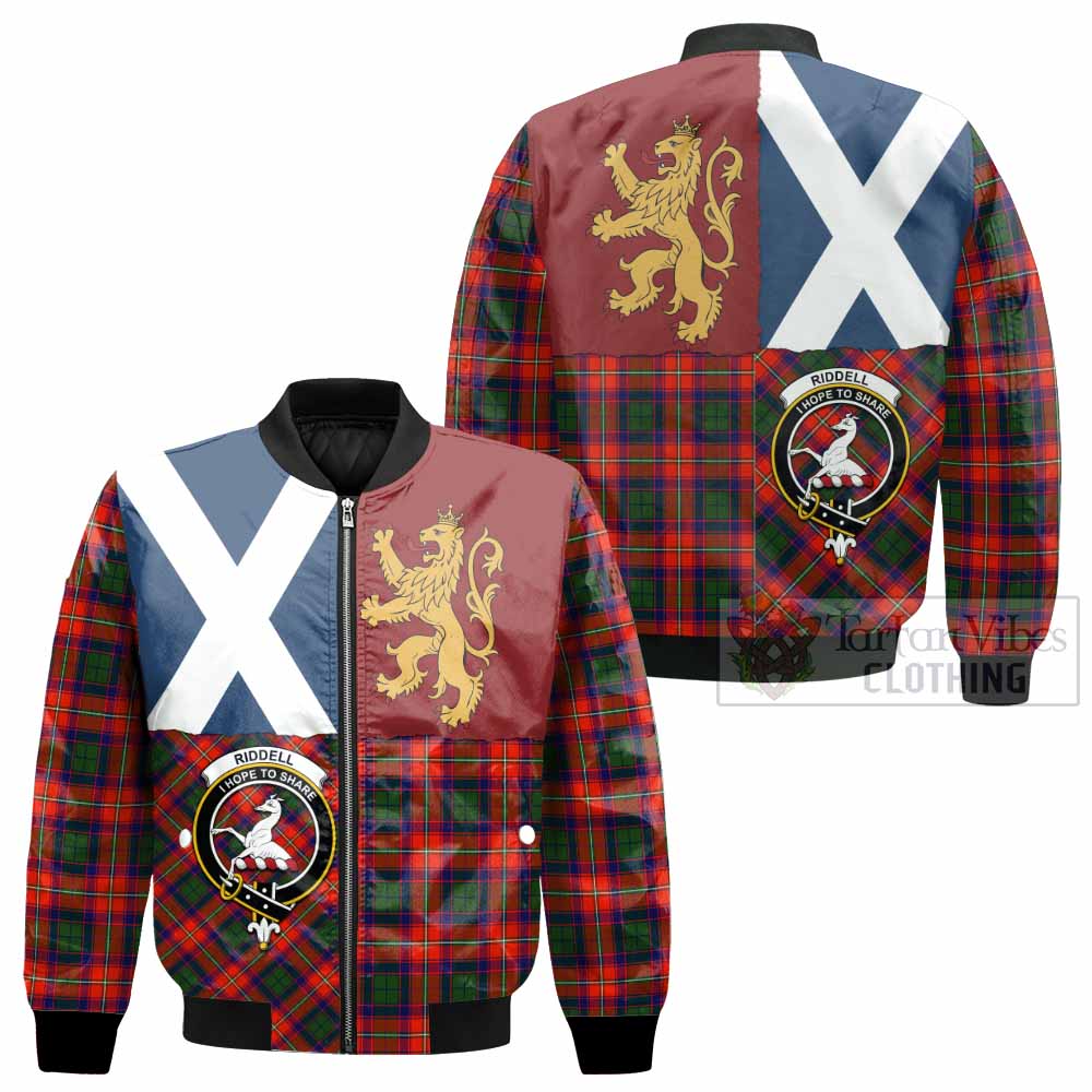 Riddell Crest Tartan Bomber Jacket with Lion Rampant Saltire Style