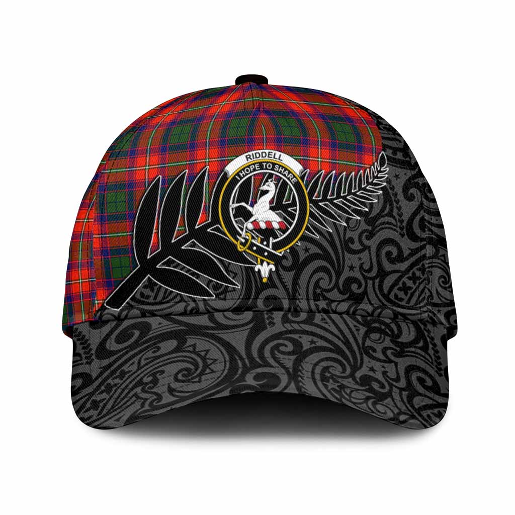 Riddell Crest Tartan Classic Cap with New Zealand Silver Fern Half Style