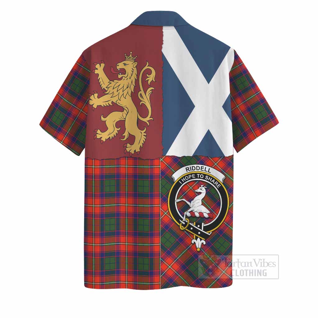 Riddell Crest Tartan Hawaiian Shirt with Lion Rampant Saltire Style