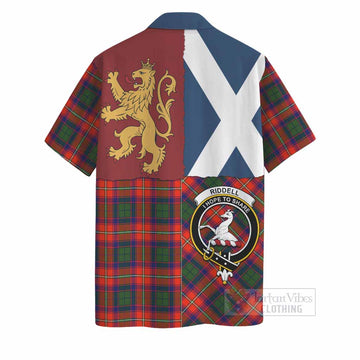 Riddell Crest Tartan Hawaiian Shirt with Lion Rampant Saltire Style