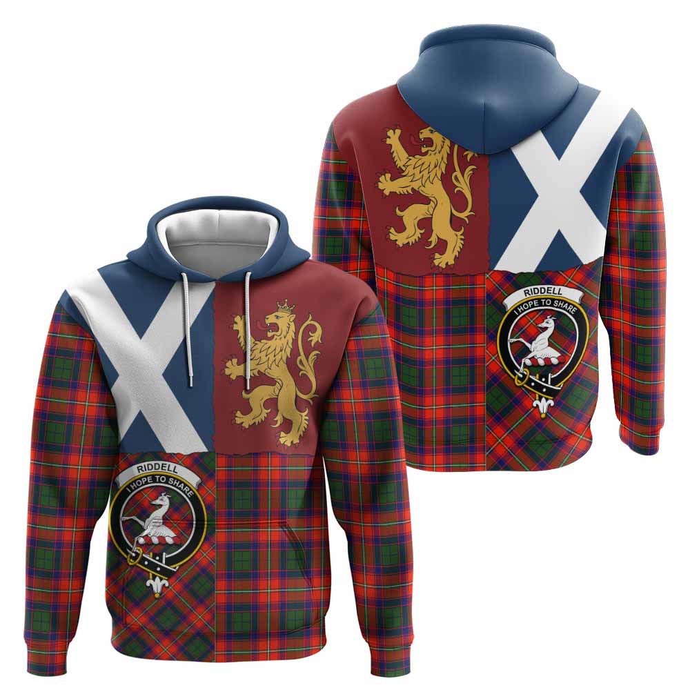 Riddell Crest Tartan Hoodie with Lion Rampant Saltire Style