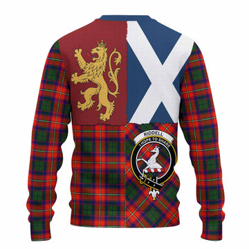 Riddell Crest Tartan Knitted Sweater with Lion Rampant Saltire Style
