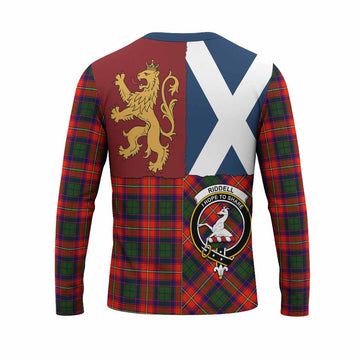 Riddell Crest Tartan Long Sleeve T-Shirt with Lion Rampant Saltire Style