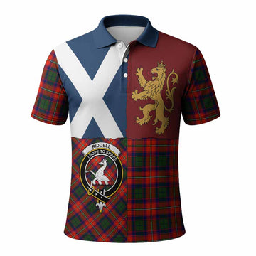 Riddell Crest Tartan Polo Shirt with Lion Rampant Saltire Style