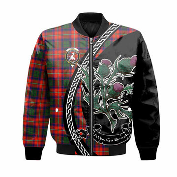 Riddell Family Crest Tartan Bomber Jacket Alba Thistle Inspired - Tartan Vibes Clothing