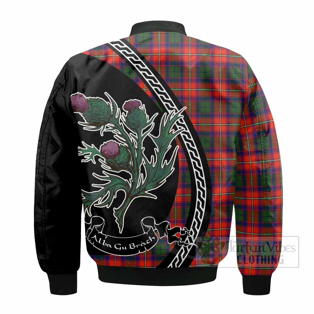 Riddell Family Crest Tartan Bomber Jacket Alba Thistle Inspired - Tartan Vibes Clothing