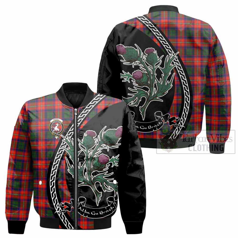 Riddell Family Crest Tartan Bomber Jacket Alba Thistle Inspired - Tartan Vibes Clothing
