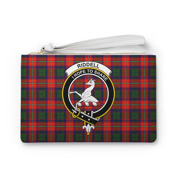 Tartan Vibes Clothing Riddell Family Crest Tartan Clutch Bag