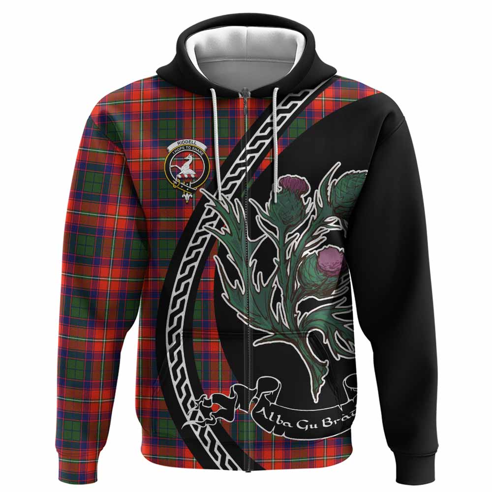 Riddell Family Crest Tartan Hoodie Alba Thistle Inspired - Tartan Vibes Clothing