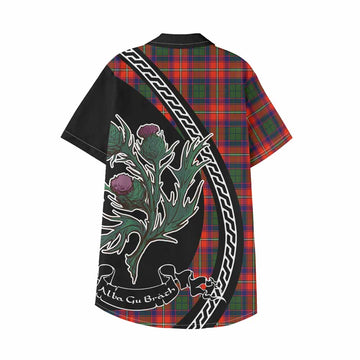 Riddell Family Crest Tartan Kid Hawaiian Shirt Alba Thistle Inspired - Tartan Vibes Clothing