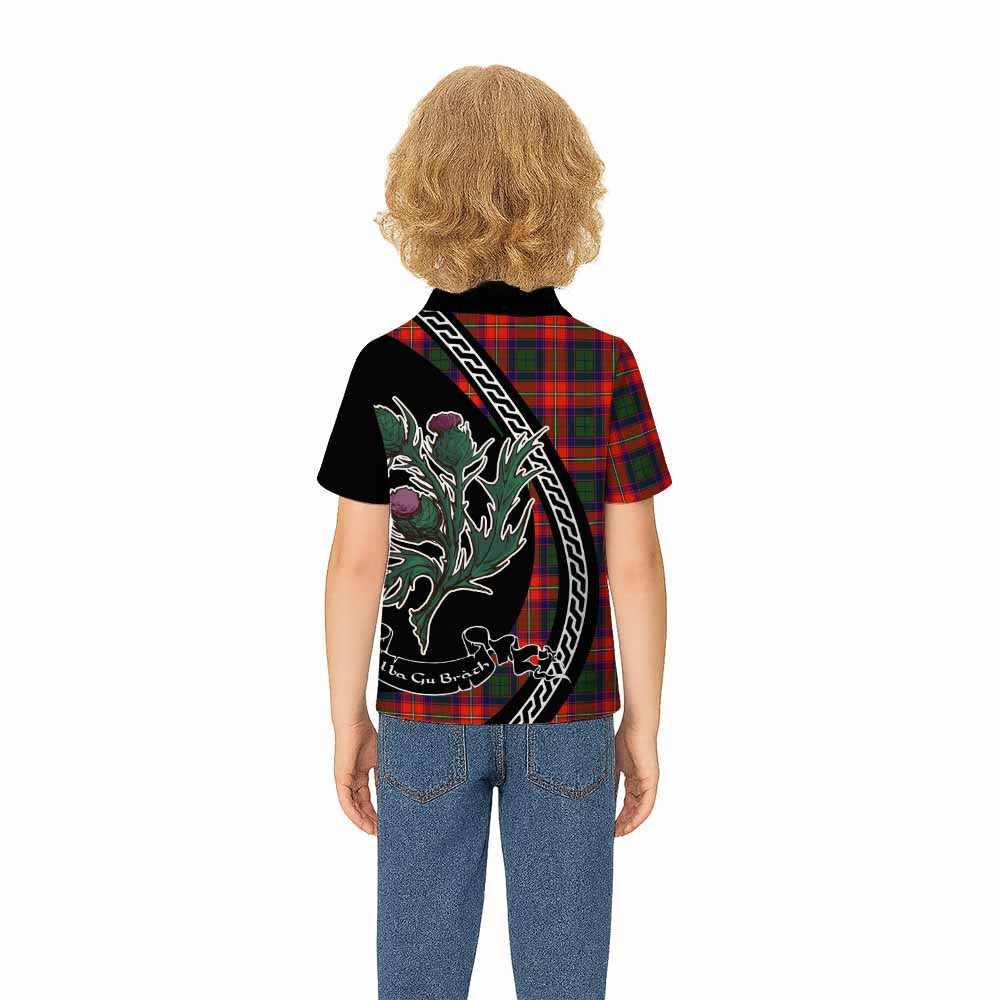 Riddell Family Crest Tartan Kid Polo Shirt Alba Thistle Inspired - Tartan Vibes Clothing