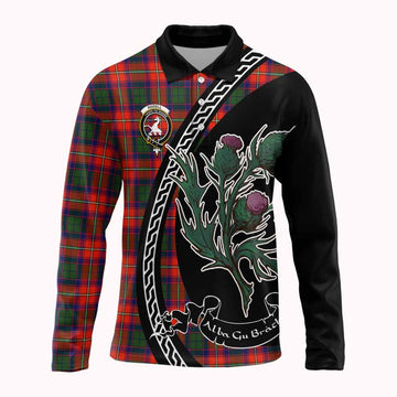 Riddell Family Crest Tartan Long Sleeve Polo Shirt Alba Thistle Inspired - Tartan Vibes Clothing