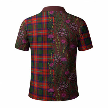 Riddell Family Crest Tartan Polo Shirt Scottish Thistle Flower Pattern Half Style - Tartan Vibes Clothing