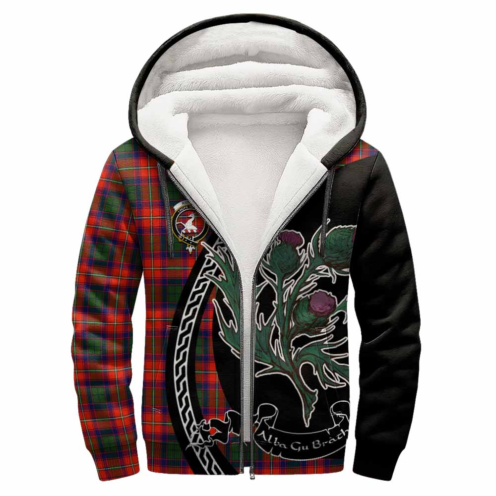 Riddell Family Crest Tartan Sherpa Hoodie Alba Thistle Inspired - Tartan Vibes Clothing