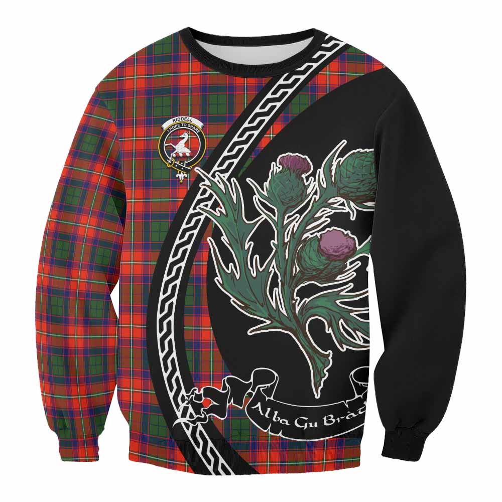Riddell Family Crest Tartan Sweatshirt Alba Thistle Inspired - Tartan Vibes Clothing