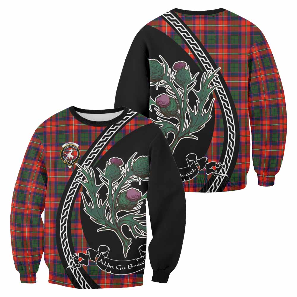 Riddell Family Crest Tartan Sweatshirt Alba Thistle Inspired - Tartan Vibes Clothing