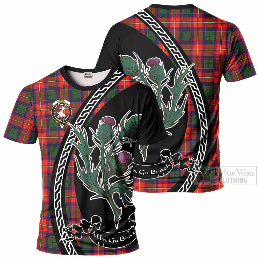 Riddell Family Crest Tartan T-Shirt Alba Thistle Inspired - Tartan Vibes Clothing