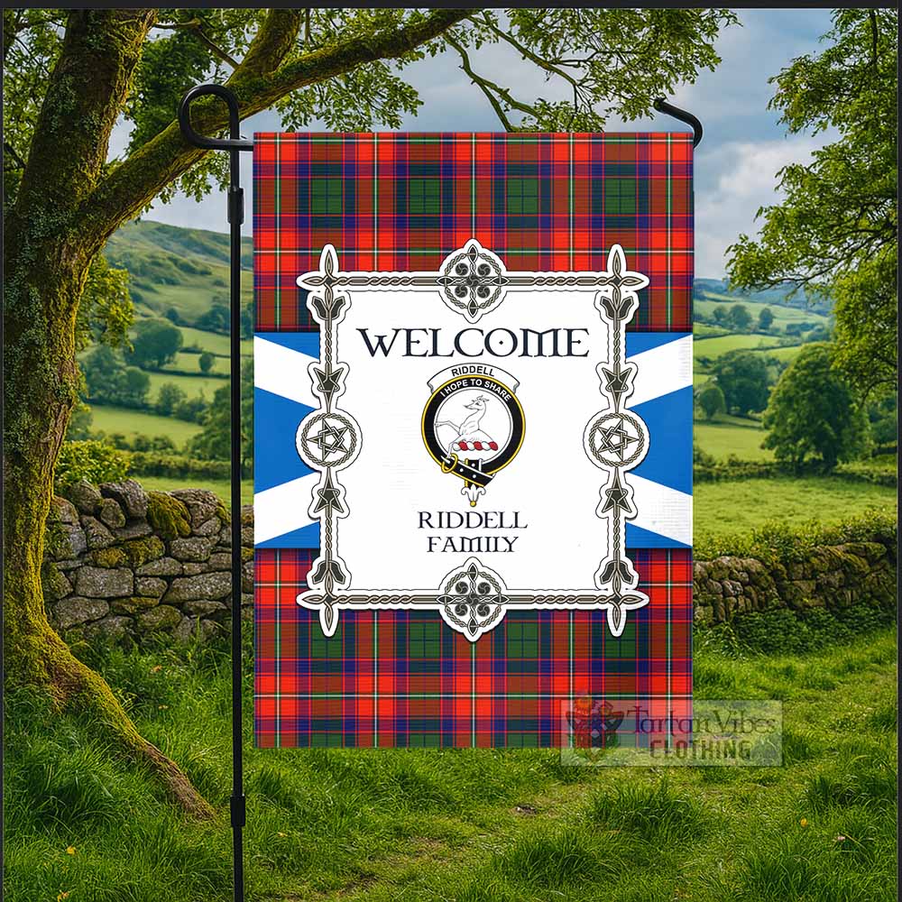 Riddell Family Crest Tartan Welcome Garden Flag Saltire Harmony Style - Tartan Vibes Clothing